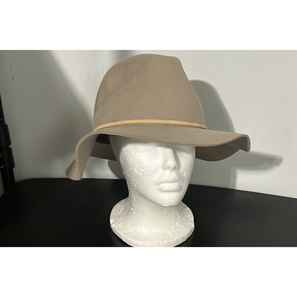 Brixton Wesley Fedora Hat light tan 100% Wool Felt Size Medium